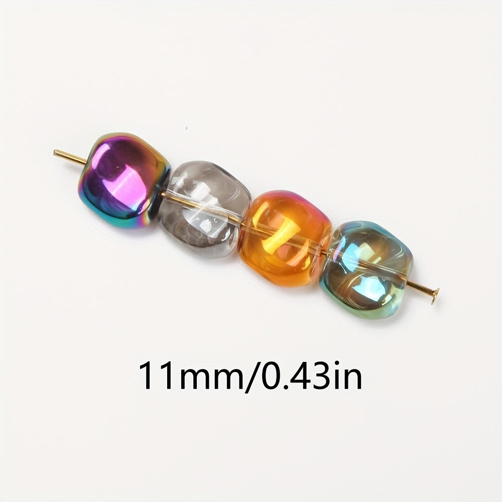 30pcs 11mm AB Glass Beads Irregular Flat Earrings Charms for DIY Jewelry Making