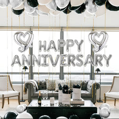 3pcs Silvery Anniversary Happy Birthday Balloon Letter 40 64 Cm