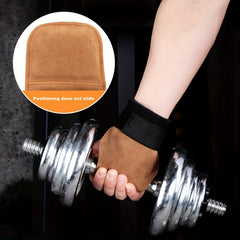 Strength Training Cowhide Palm Guard Weightlifting Wrist Guard Gloves