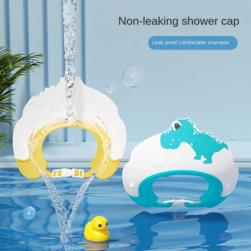 Baby Shampoo Cap Waterproof Ear Protector Dinosaur Pattern