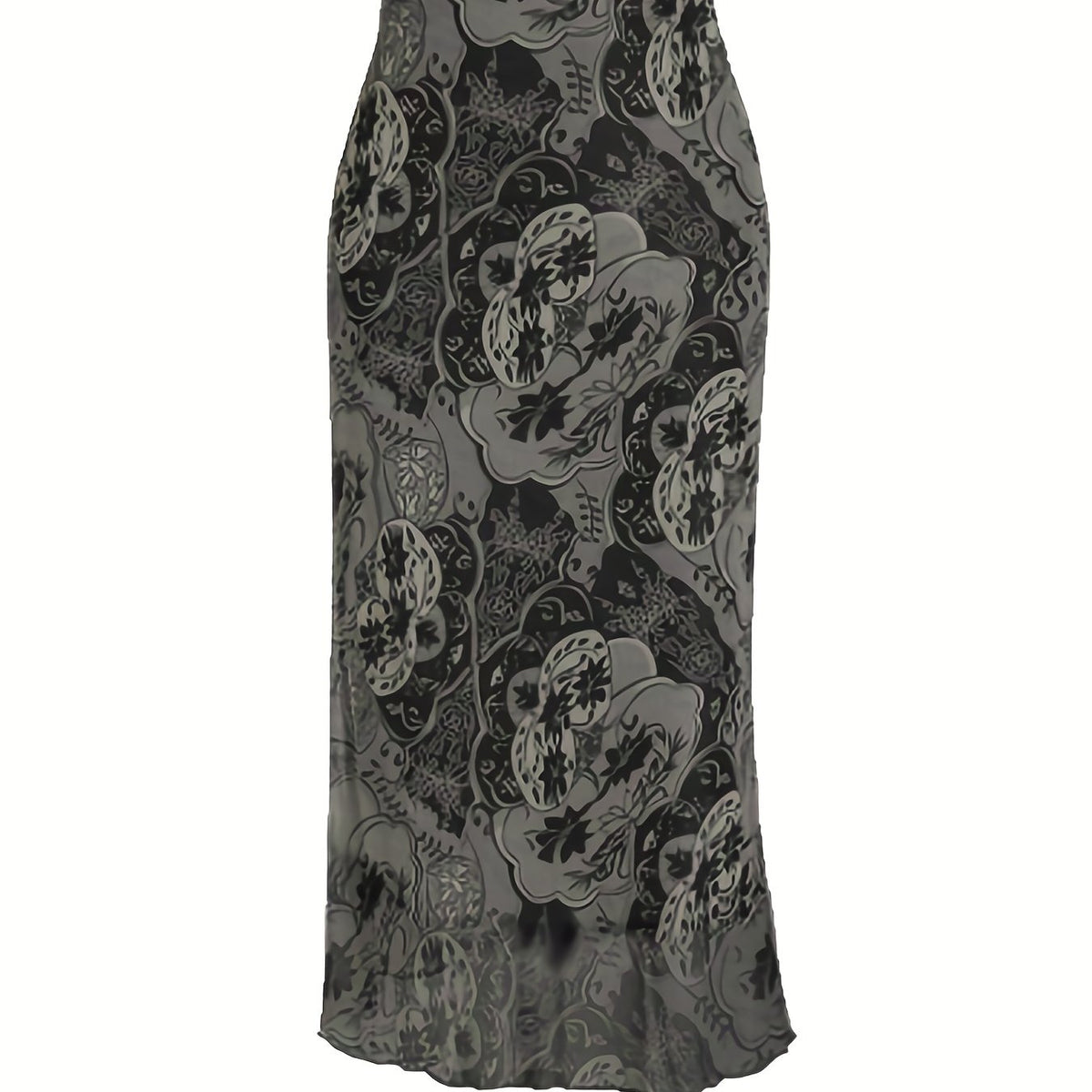 Vintage Floral Print High Waist Midi Skirt for Spring & Summer