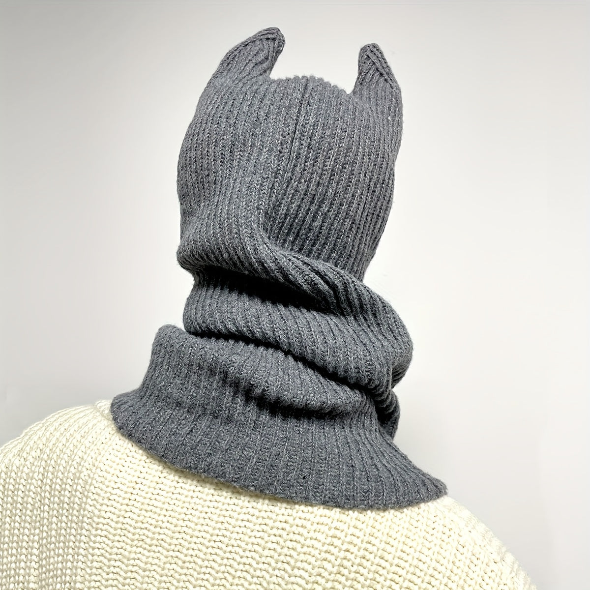 Unisex Rabbit Ear Hat Knitted Woolen Hat 3D Animal
