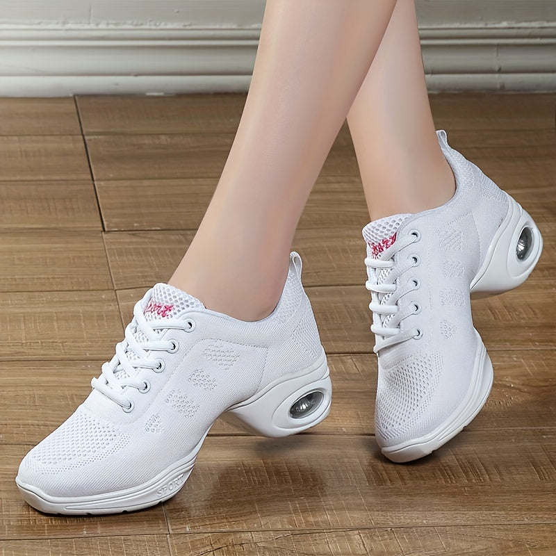 Women's Jazz Shoes Lace up Sneakers Modern Dance Shoes
