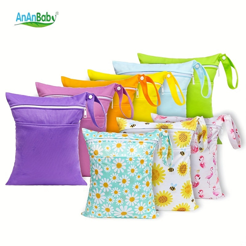 Children's Plain Diaper Bag Double Pocket Diaper Storage Bag