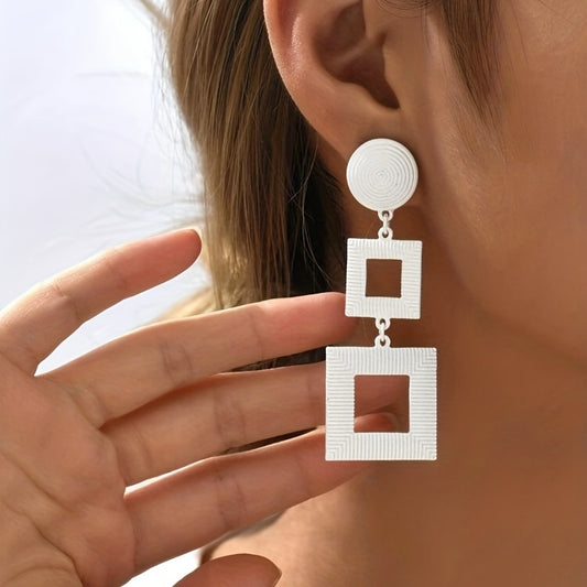 Geometric Square Dangle Earrings Sexy Style Alloy Jewelry Female Gift