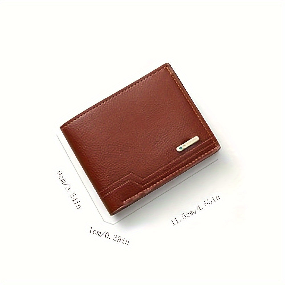 Men's Soft PU Leather Short Wallet Credit Card Holder Gift For Men