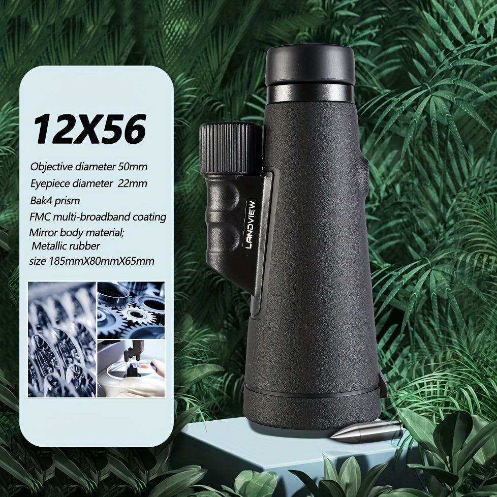 12x56 Monocular HD with Tripod & Phone Adapter for Wildlife Bird Watching Hiking
