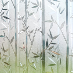 Bamboo Pattern Window Film Stained Glass Frosted Privacy Window Decal