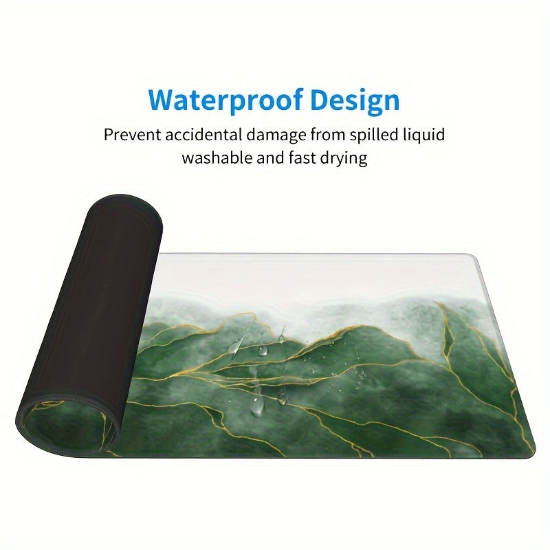 Emerald Leaves Desk Mat XXL Extended Mouse Pad