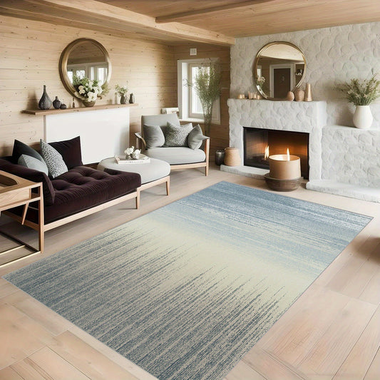 Striped Carpet Non Slip Machine Washable Rug for Living Room