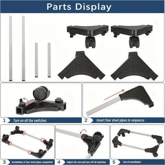 Adjustable Computer Tower Stand with 4 Wheels, Fits Most PC