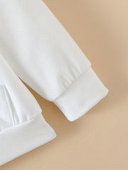 Girls Cat Print Hooded Pullover Sweatshirt