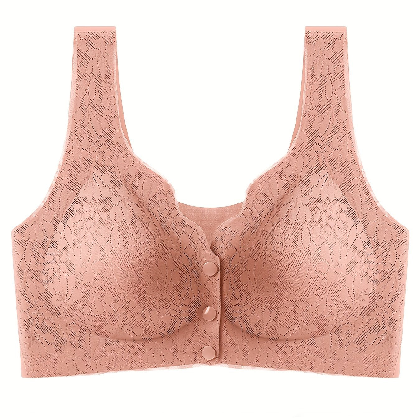 Lace Wireless Bra Front Buckle Comfy & Breathable Women's Lingerie