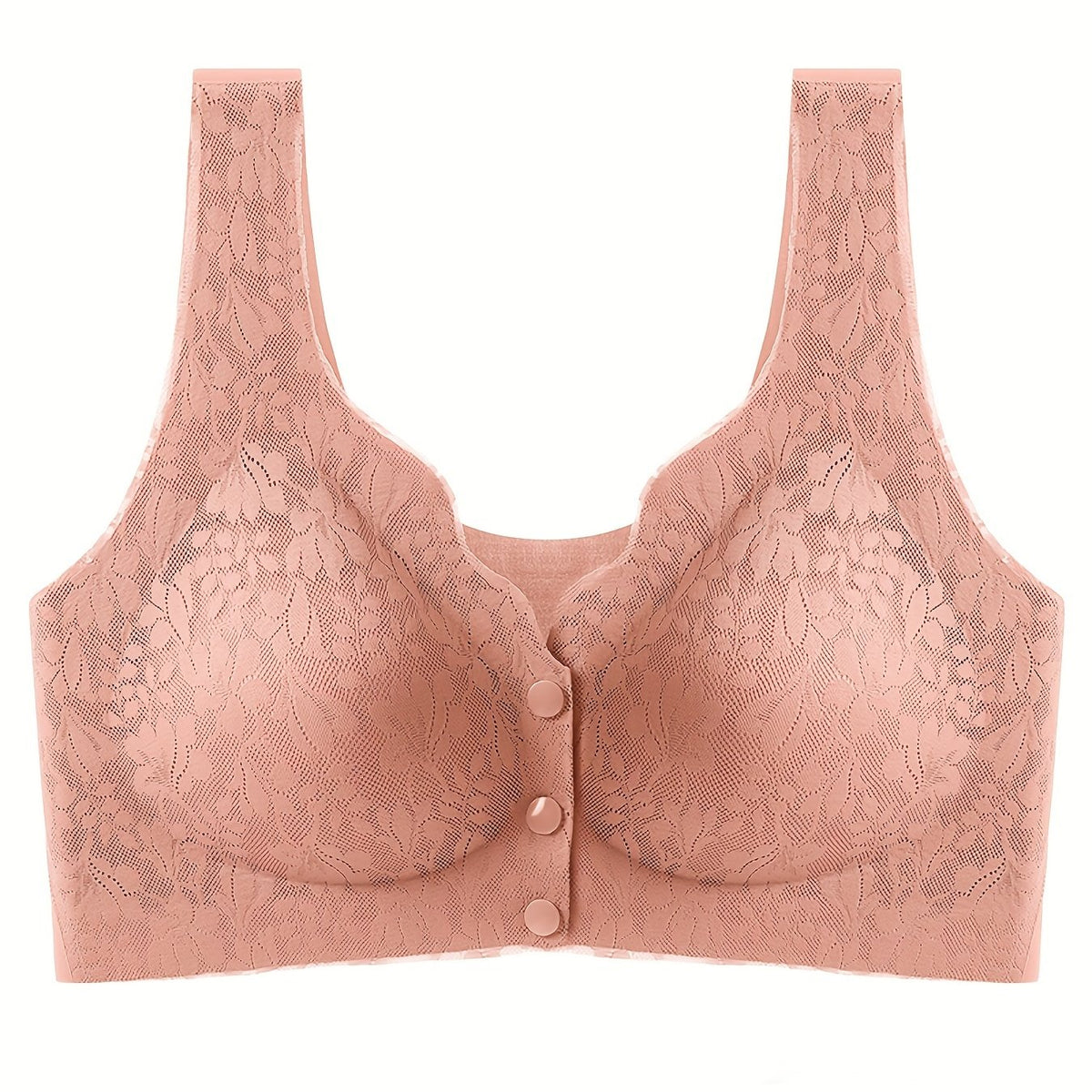 Lace Wireless Bra Front Buckle Comfy & Breathable Women's Lingerie
