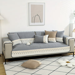 Feather Sofa Slipcover Furniture Protector Non-slip Cover for Living Room