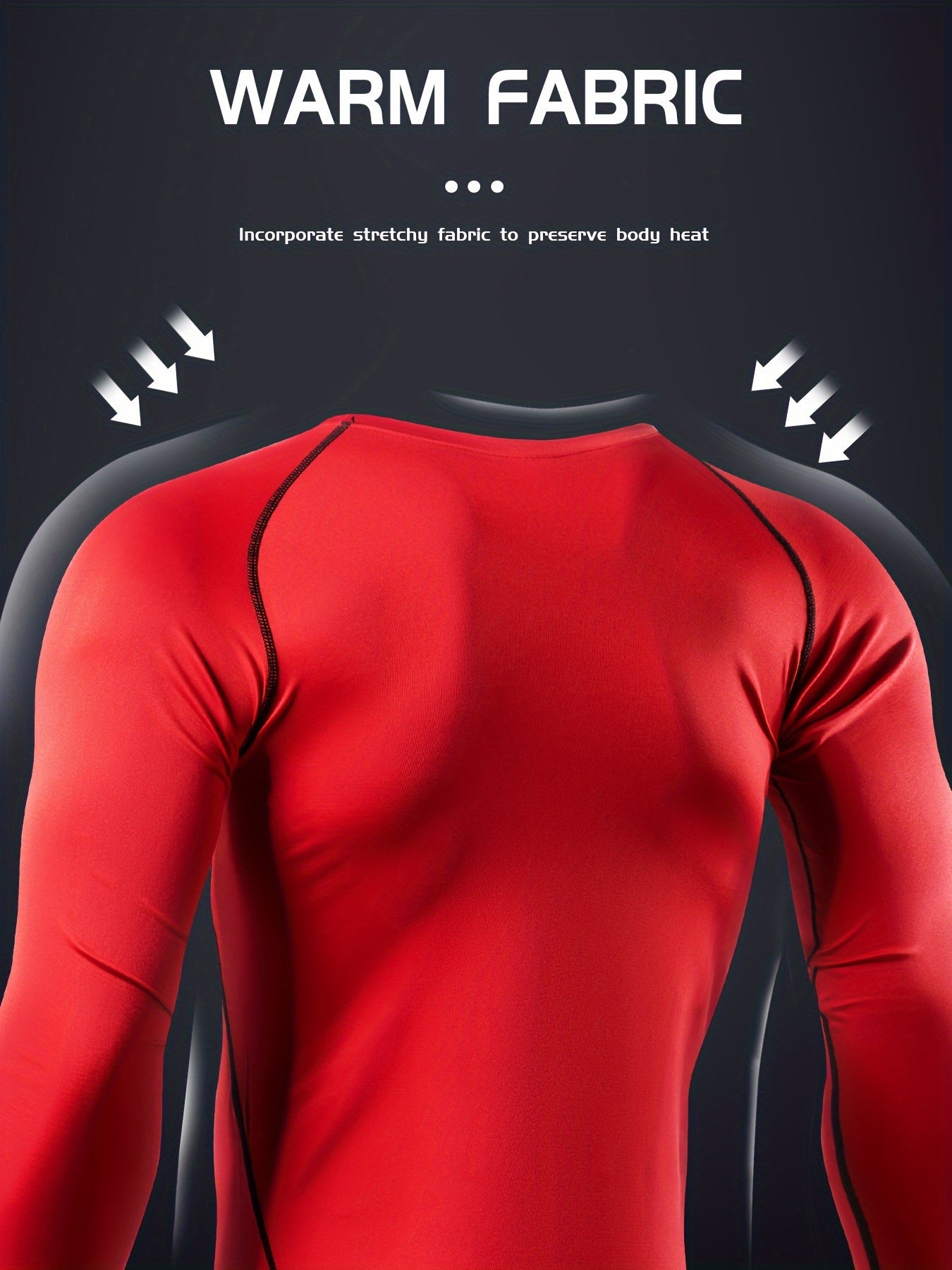 Men's Letter Print Compression Shirt Long Sleeve Athletic Baselayer