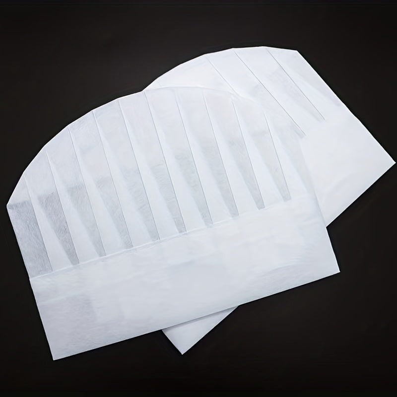 10pcs Disposable Chef Hats Unisex Kitchen Caps for Home Kitchen