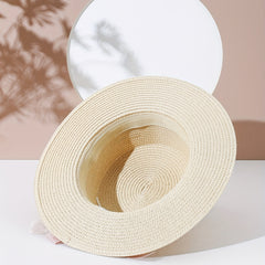 Garland Decor Sun Hat Flat Top Jazz Fedora Straw Cream Beach Hat