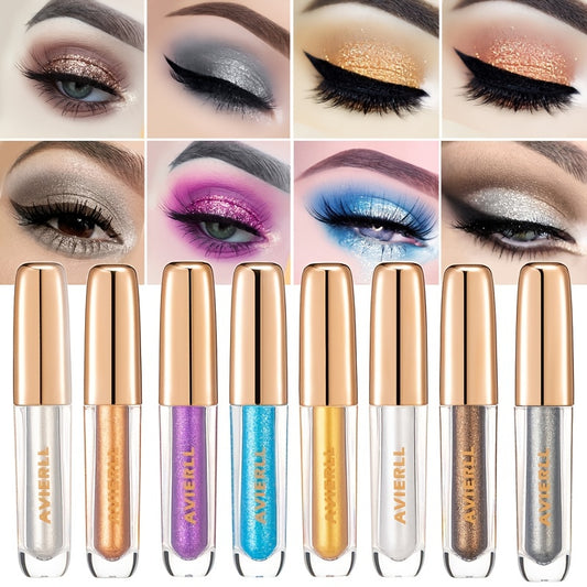 Glitter Eyeshadow Waterproof Fast Drying Eyeliner Metallic Shimmer Golden Brown