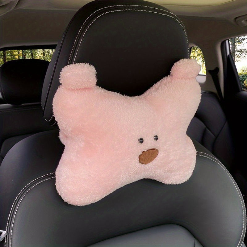 Cartoon Plush Pillow Car Headrest Neck Support