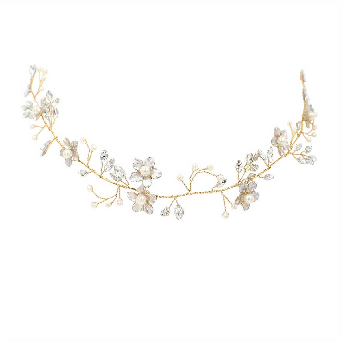 Crystal Faux Pearl Head Piece Head Jewelry Women's Hair Accessories