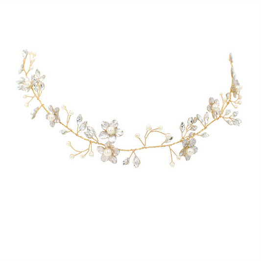 Crystal Faux Pearl Head Piece Head Jewelry Women's Hair Accessories