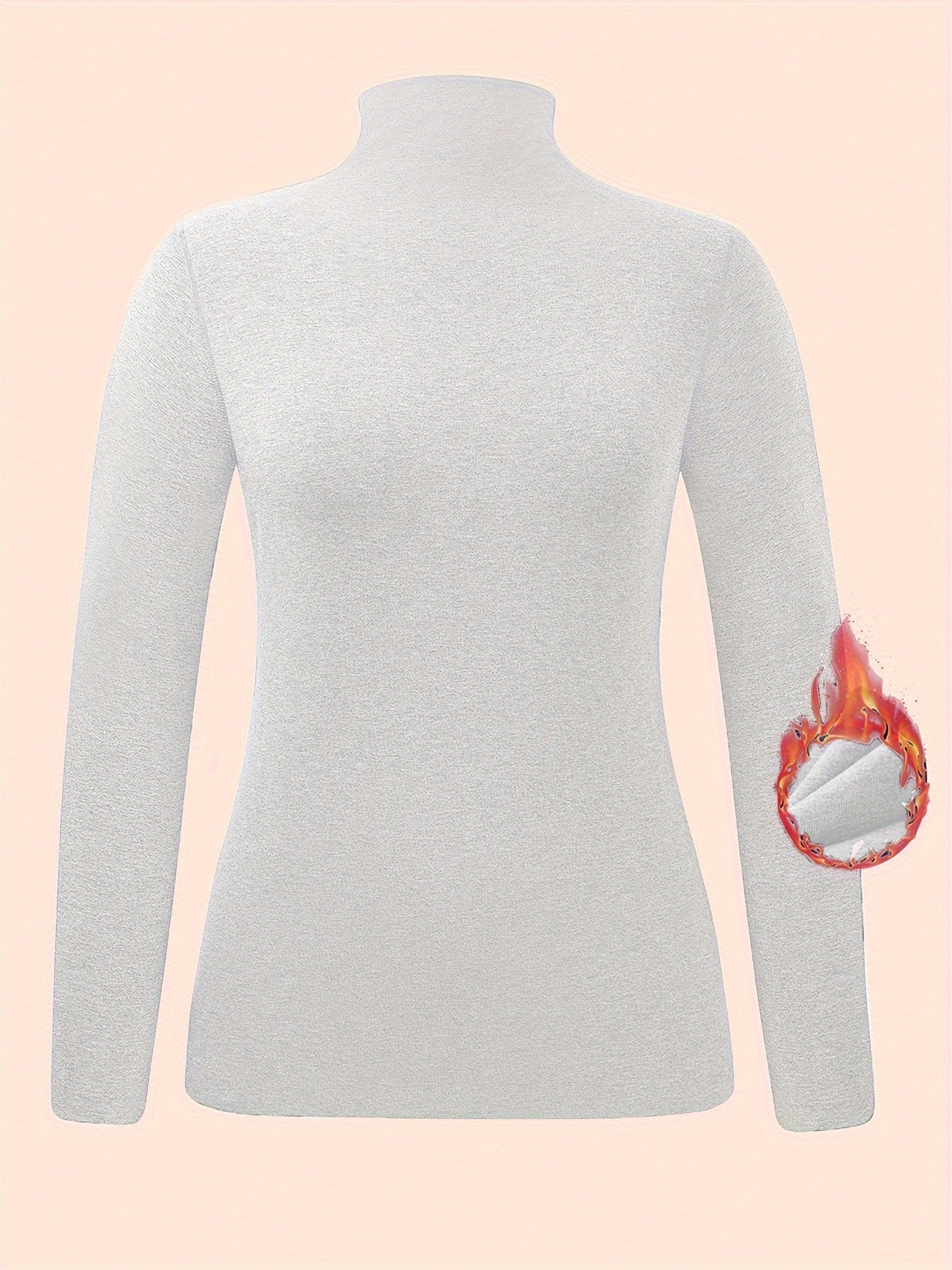 Women's Turtleneck Thermal Long Sleeve Top