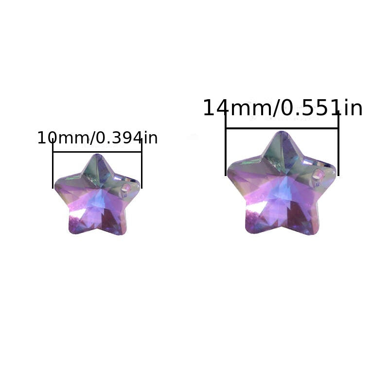 Star Pendants Austria Crystal Beads Rhinestone Charms Glass Stones