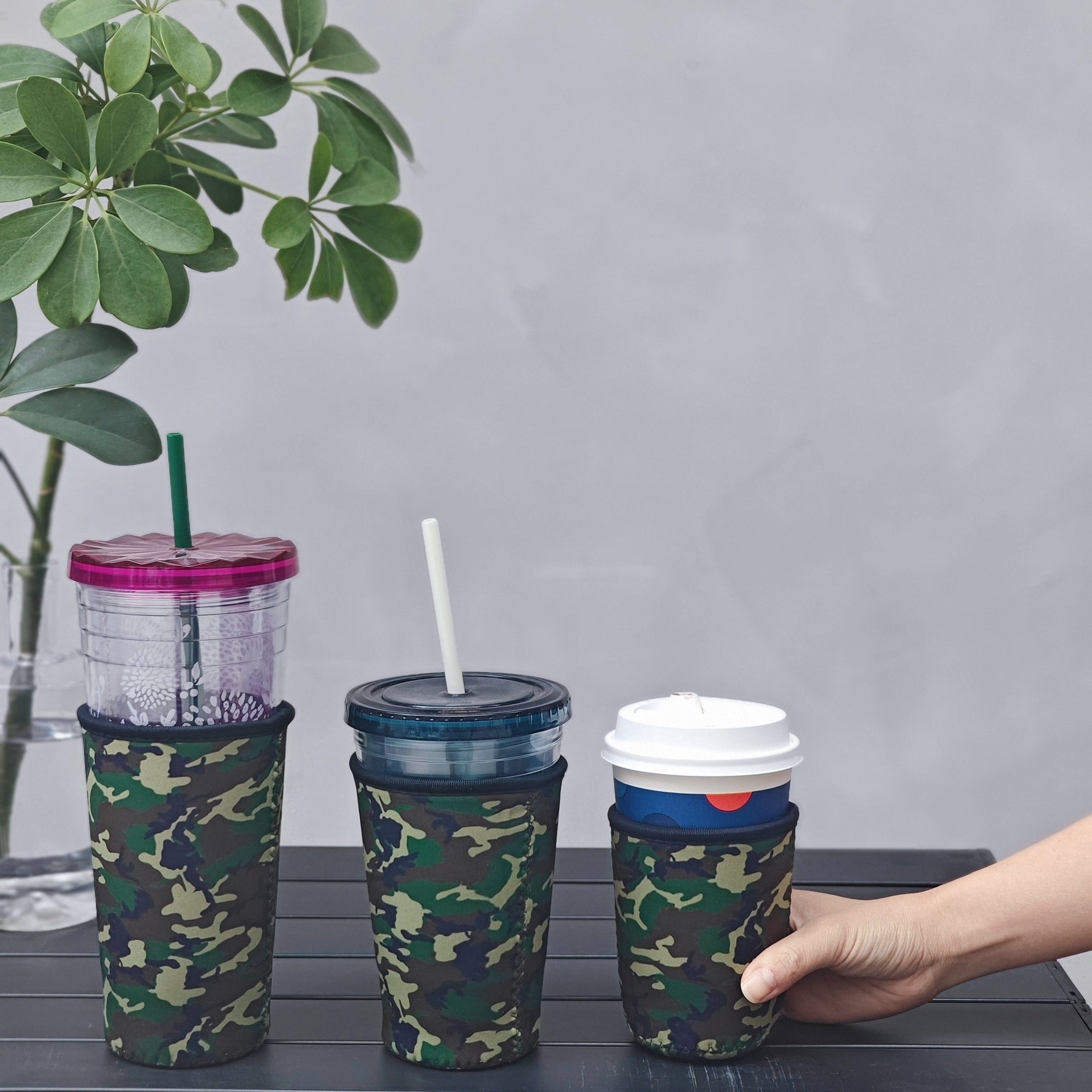 3pcs Colorful Non-slip Cup Sleeve, Green Insulated Cover for 16-32oz Bottle