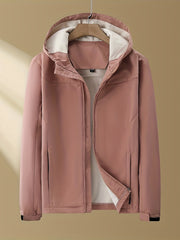 Men's Warm Fleece Hooded Jacket for Fall Winter