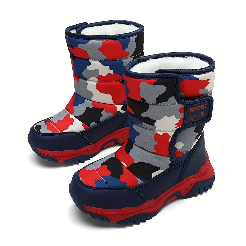 Girl's Snow Boots Fleece Cozy Non slip Ankle Boots Plush Comfy Winter Outdoo