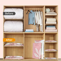 6pcs Vacuum Compression Storage Bags for Clothes Blankets - Space Saving