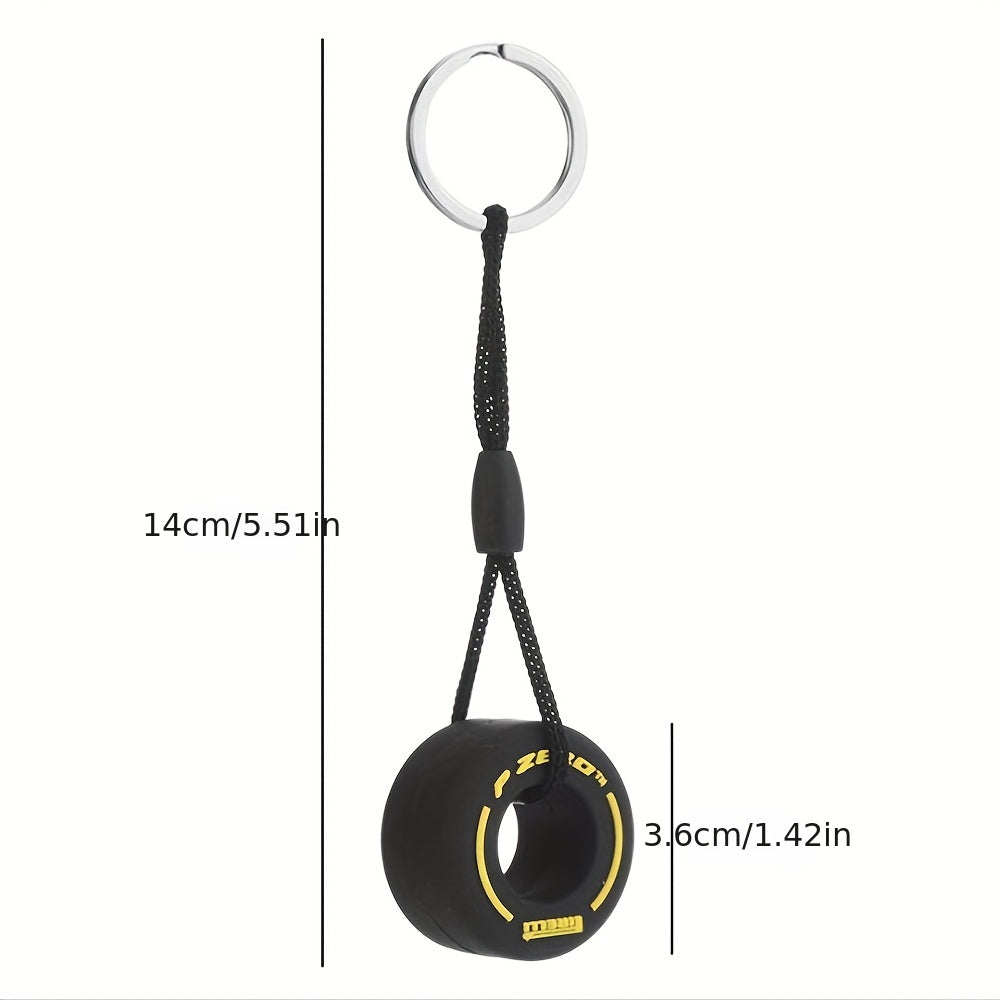 Cartoon Small Tire Keychain Unisex Car Bag Key Ring Pendant