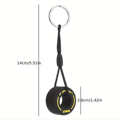 Cartoon Small Tire Keychain Unisex Car Bag Key Ring Pendant
