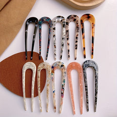 Vintage Acetate U Shape Hair Fork Gradient Hair Stick