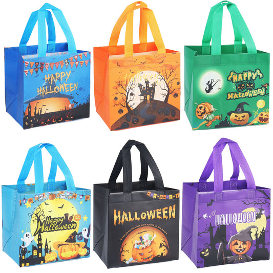 6pcs Halloween Bags Trick Or Treat Tote Gift Bags With Handles