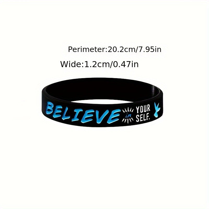 4Pcs Dream Inspire Create Believe Silicone Bracelet Wristband