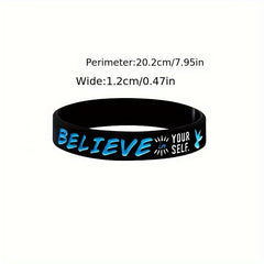 4Pcs Dream Inspire Create Believe Silicone Bracelet Wristband