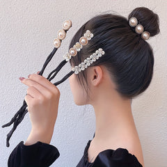 Faux Pearl Magic Bun Maker Hair Ties