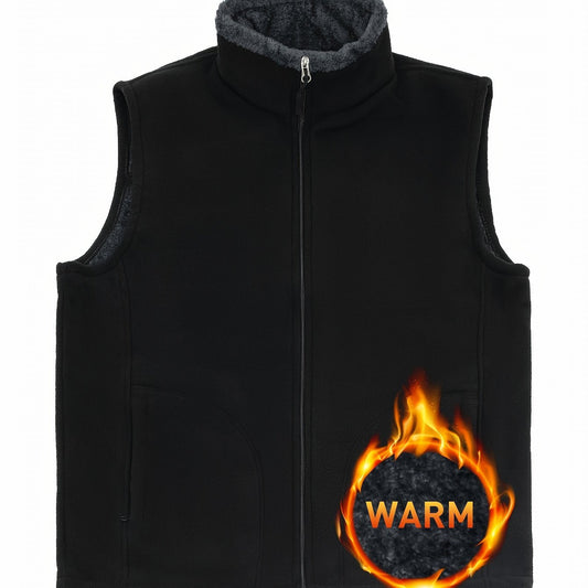 Men's Stand Collar Thermal Vest for Autumn Winter