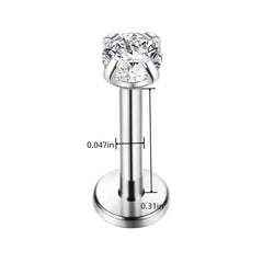 Stainless Steel Zircon Lip Nail Studs Women's Piercing Jewelry