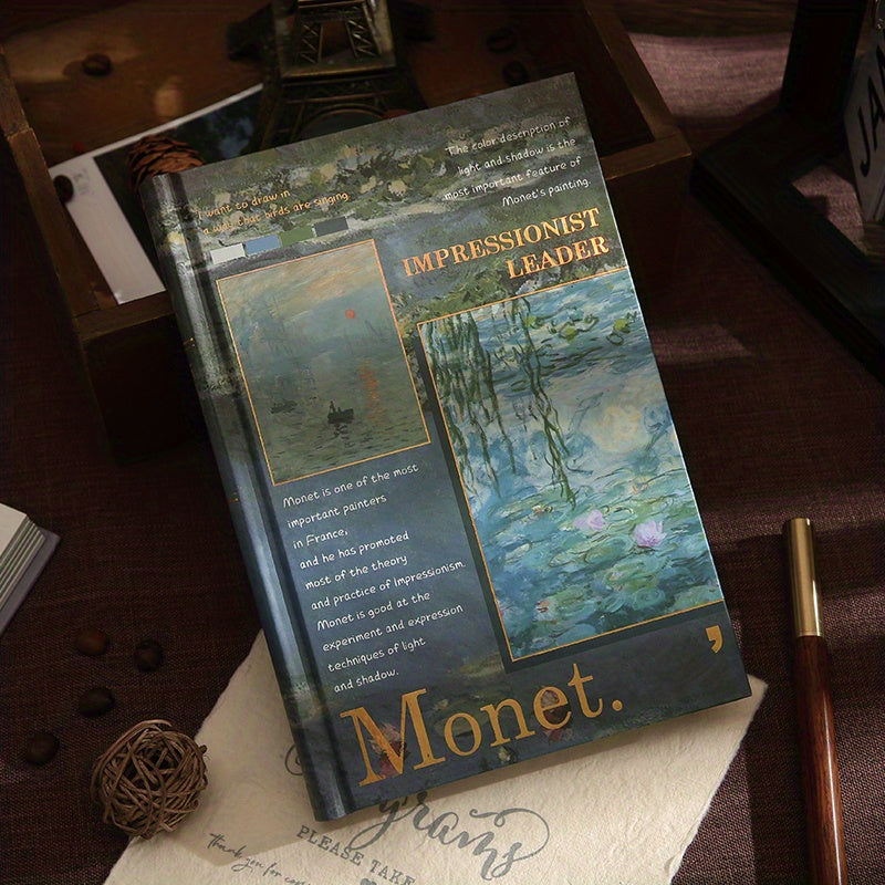 Monet's Impressionism Notebook Painting Retro Page Diary