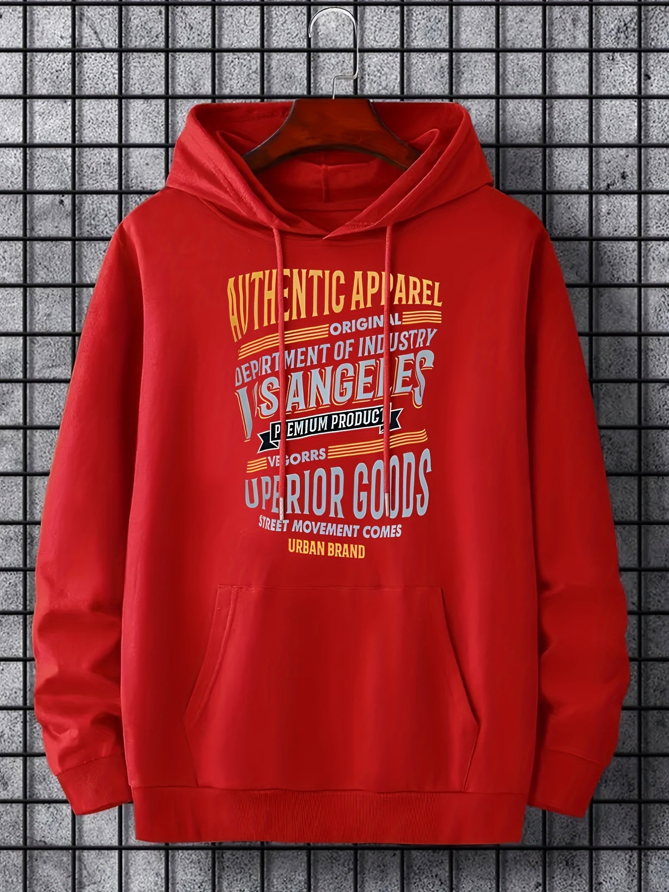 Men's Letter Print Hoodie Casual Stretch Breathable Sweatshirt