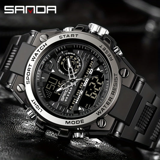 Sanda Waterproof Diving Men's Watch Sports Digital Multifunctional Watch
