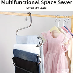 2pcs Stainless Steel Pants Hanger S shaped Non slip Space Saving