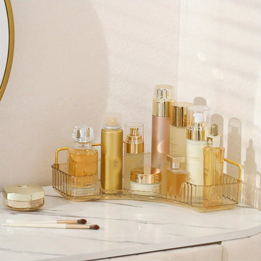 Corner Bathroom Counter Organizer Makeup Vanity Shelf Perfume Tray