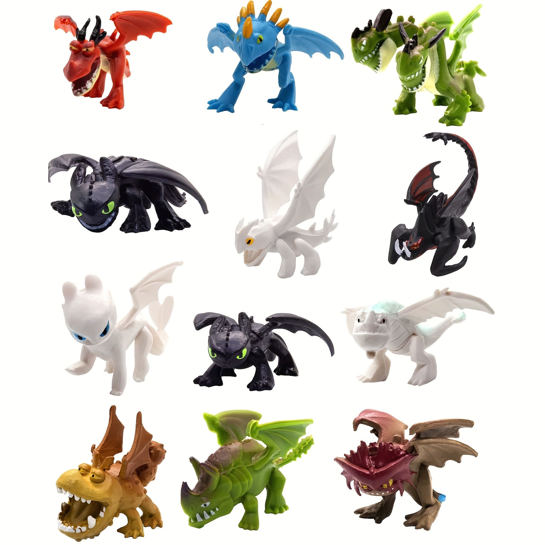 4pcs Rotatable Monster Dinosaur Animal Statue Ornaments PVC Model Gift