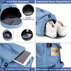 Sports Duffels Bag Shoulder Bag with Shoe Compartment