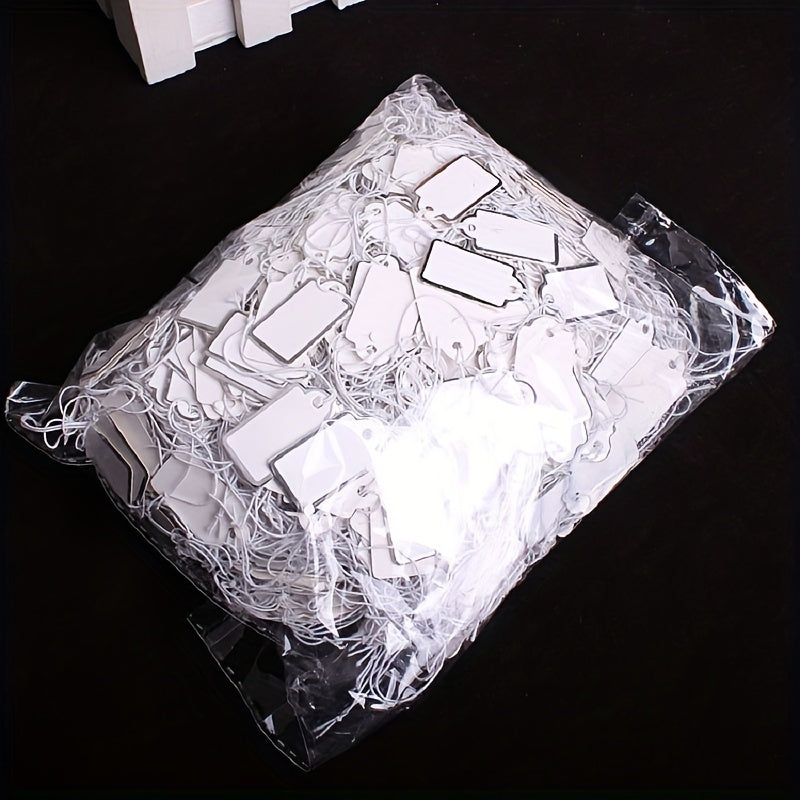 1000pcs Small Labels with String Blank Gift Hang Paper Marking Tag
