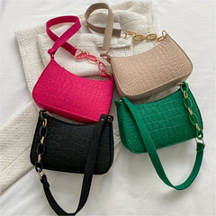 Crocodile Pattern Hobo Bag Shoulder Bag Women's Casual Handbag